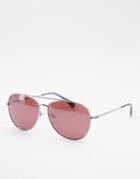 Polaroid Aviator Style Sunglasses-pink