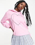 Love Moschino Heart Logo Hoodie In Pink