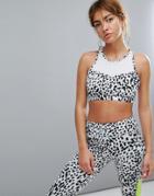 South Beach Snow Leopard Mesh Crop Top - Multi