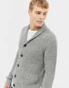 Burton Menswear Cardigan In Gray Twist - Gray