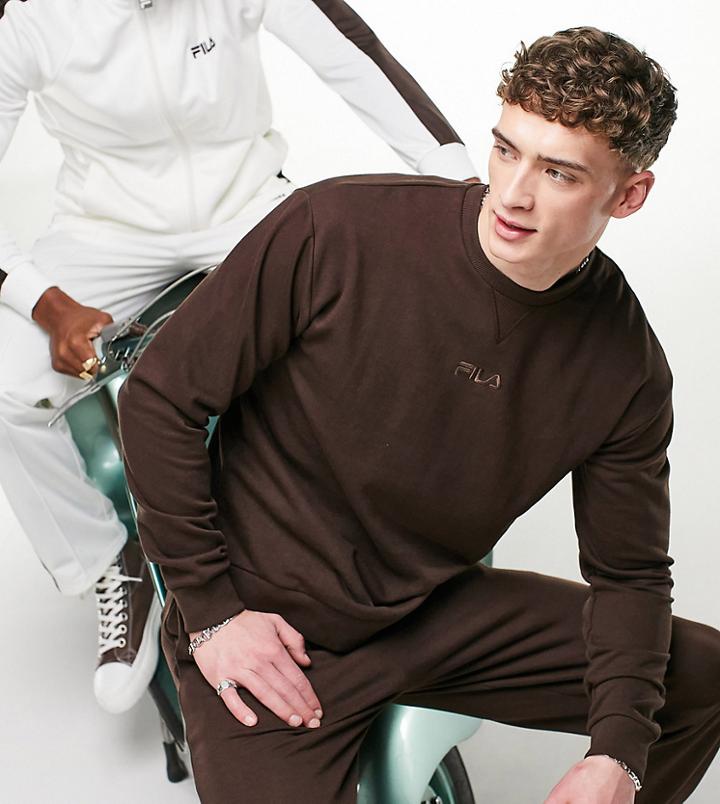 Fila Logo Sweatshirt In Brown - Exclusive To Asos