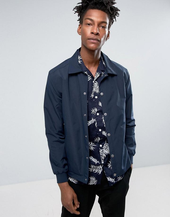 Minimum Gus Nylon Coach Jacket Slim Fit In Navy - Navy
