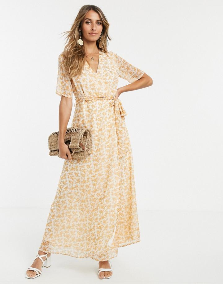 Y.a.s Maxi Tea Dress In Soft Floral Print-white