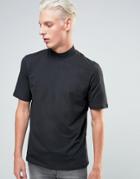 Adpt T-shirt With High Neck Detail - Black