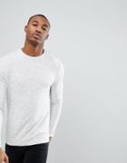 Asos Design Muscle Sweatshirt In White Marl