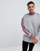 Asos Design Oversized Sweatshirt With Side Stripes And Color Blocking - Gray