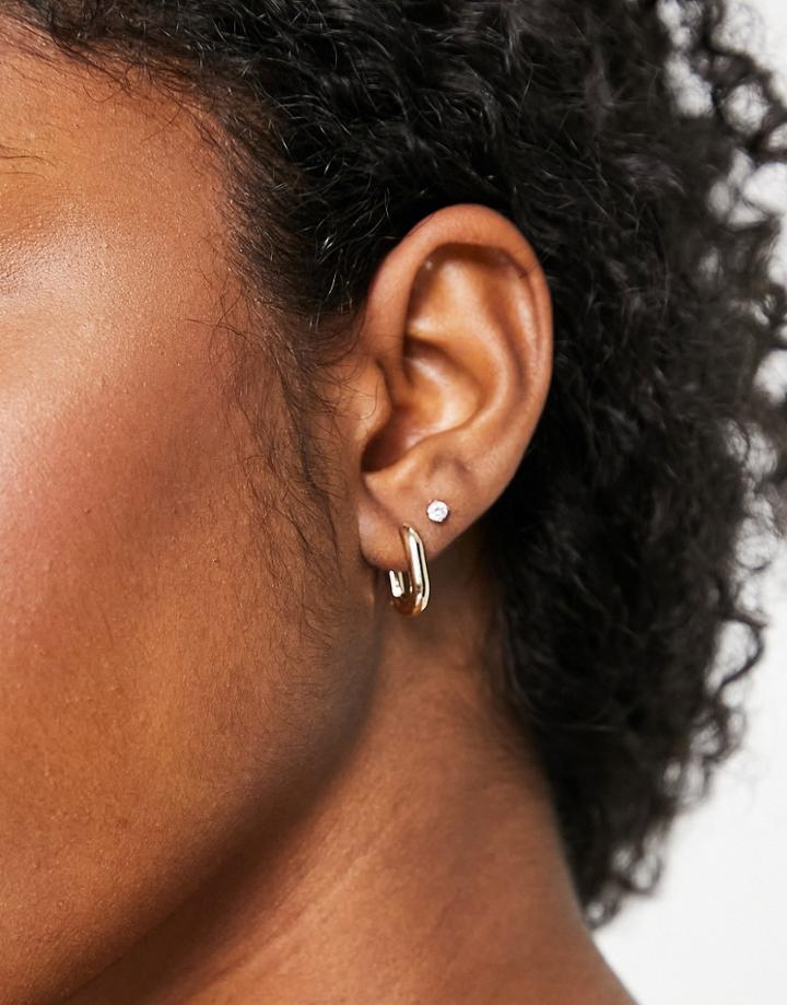 French Connection Small Huggie Earrings In Gold