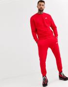 Nike Club Cuffed Sweatpants In Red