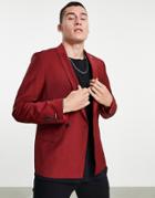 Twisted Tailor Double Breasted Suit Jacket In Rust Brown