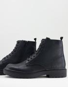 Topman Hector Black Military Lace Up Boots