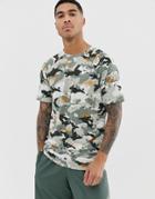 Nike Training Camo T-shirt In Khaki-green