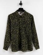 Vero Moda Corduroy Overshirt In Animal-multi
