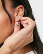 True Decadence Stud Earrings With Diamante Tassel-silver