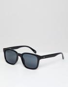 Asos Design Square Sunglasses In Black With Smoke Lens - Black