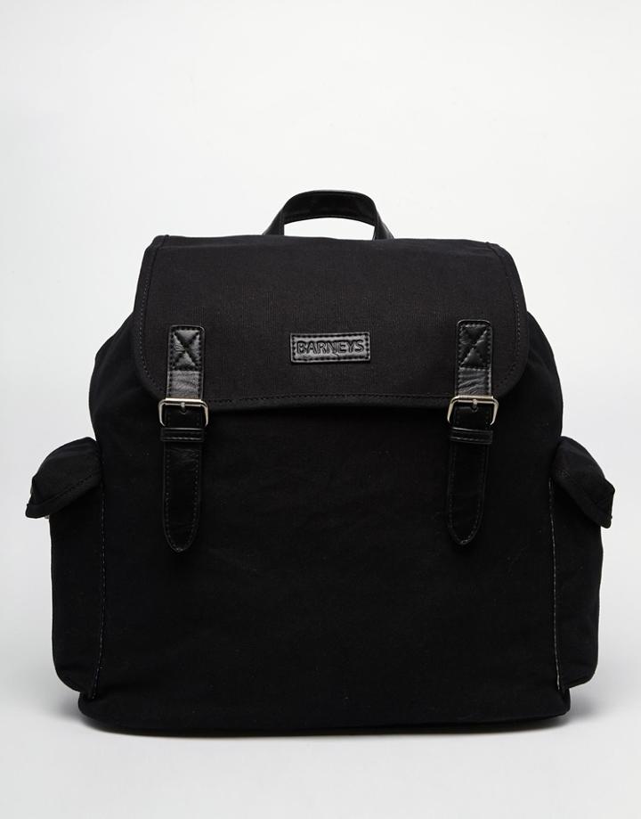 Barneys Canvas And Leather Backpack - Black