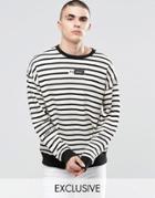 Don't Ask My Plan Striped Sweatshirt - Black