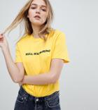 Adolescent Clothing Boyfriend T-shirt With Hell Was Boring Print - Yellow
