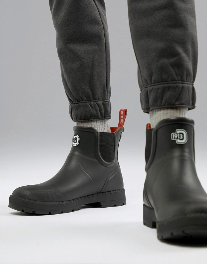 Didriksons 1913 Vinga Rubber Ankle Boot In Black - Black
