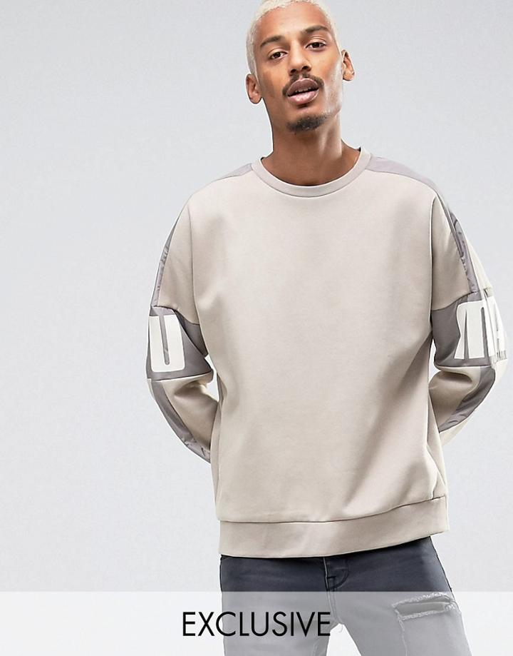 Puma Oversized Vacation Crew Sweatshirt In Beige Exclusive To Asos - B