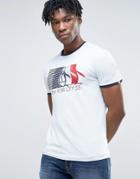Original Penguin Logo Ringer T-shirt Slim Fit In Sky Blue - Blue