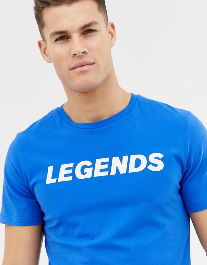 Jack & Jones Chest Slogan T-shirt - Blue