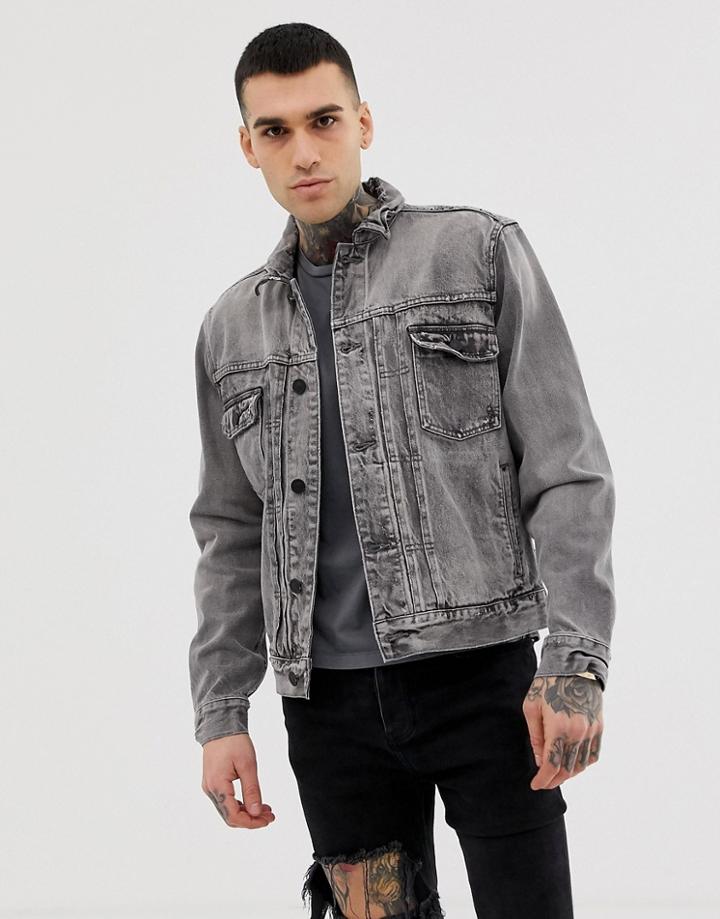 Allsaints Denim Jacket In Washed Black - Black