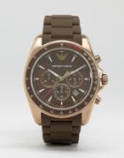 Emporio Armani Chronograph Watch In Brown Ar6099 - Brown