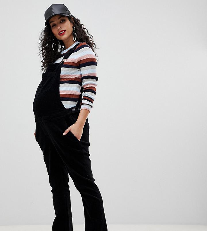 Bandia Maternity Cord Overalls - Black