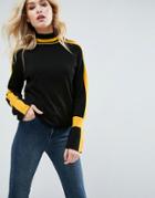 Asos Sweater With High Neck And Sports Tipping - Multi
