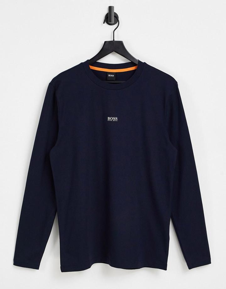 Boss Tchark Long Sleeve T-shirt In Navy