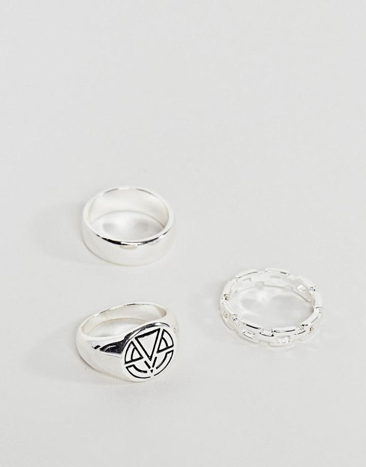 Chained & Able Signet Ring Pack In Silver - Gold