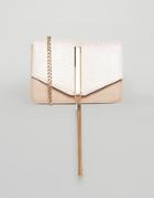 Lipsy Gold Reptile Tassel Cross Body Bag - Gold