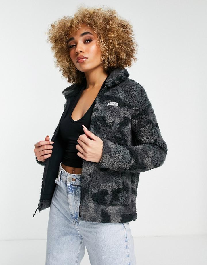 Columbia Winter Pass Camo Sherpa Fleece In Black
