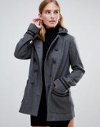 Brave Soul Double Breasted Coat With Collar - Black
