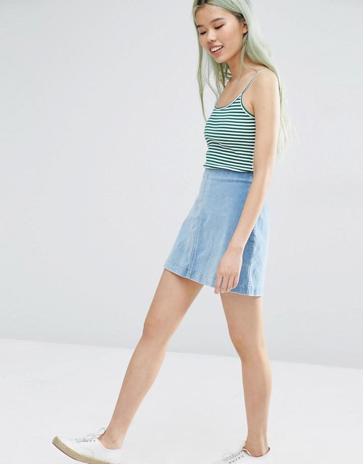 Weekday Brushed Skirt - Blue