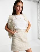 Neon Rose Mini Skirt In Quilted Pastel Floral - Part Of A Set-multi