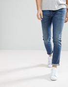 Diesel Sleenker Jeans In Midwash - Navy