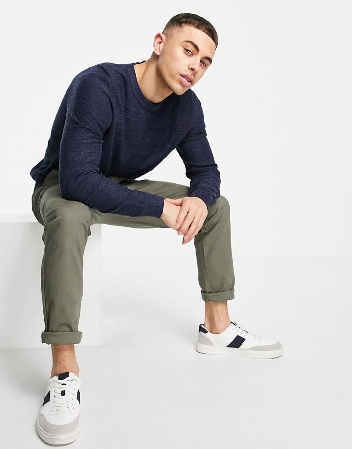 Selected Homme Buddy Crew Neck Sweater-blues