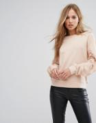 Y.a.s Sweat With Rouched Sleeves - Pink