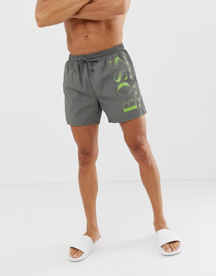 Boss Side Logo Swim Shorts - Gray