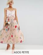 Asos Petite Embellished Tulle Prom Midi Skirt - Multi