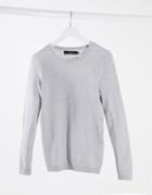 Vero Moda Round Neck Sweater In Light Gray-grey