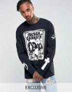 Reclaimed Vintage Inspired Black Sabbath Oversized Band Long Sleeve T-shirt In Black - Black