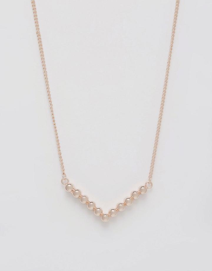 Coast Rose Gold V Bar Necklace - Rose Gold