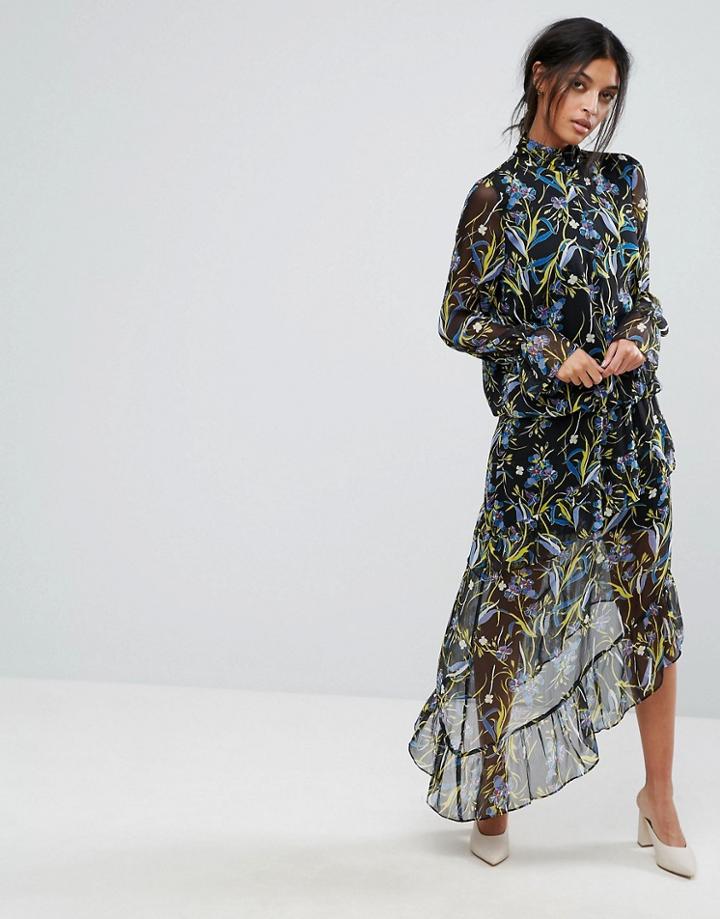 Gestuz Printed Aysemmetric Skirt - Multi