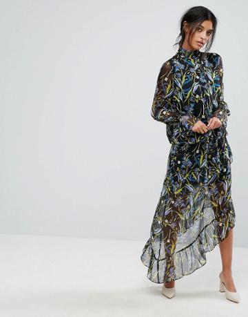 Gestuz Printed Aysemmetric Skirt - Multi