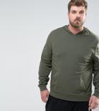 Asos Plus Lightweight Muscle Hoodie In Khaki - Green