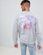 Boohooman Sweat With Back Print In Gray - Gray