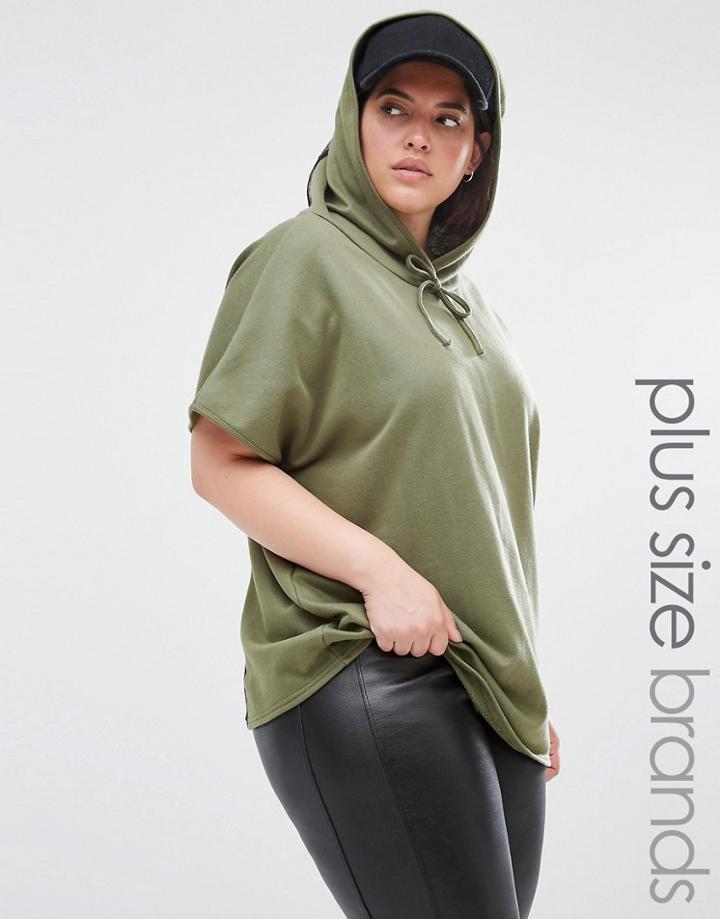 Pink Clove Lounge Mesh Insert Hoodie - Khaki