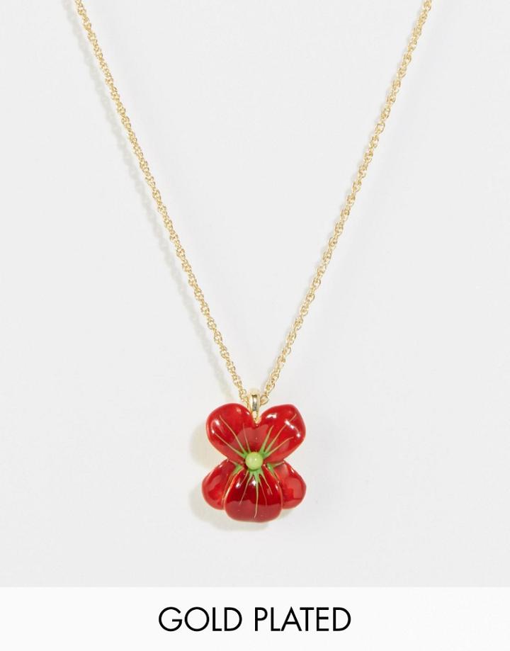 Les Nereides Flower Necklace - Red